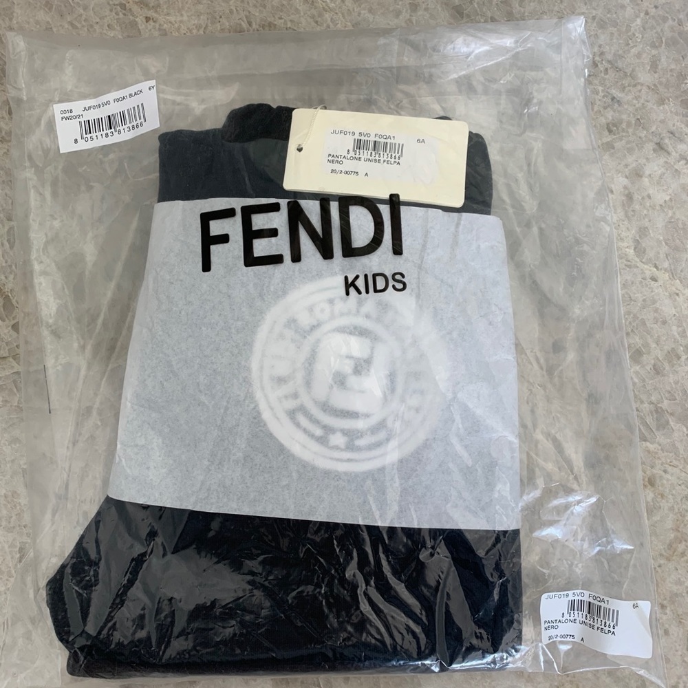 Fendi Kids FF logo patch track pants: UNISEX - Picture 4 of 12